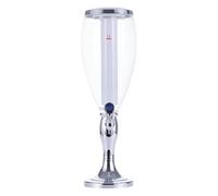 jarra de agua Dispensador de cerveza Dispensadores de bebidas y cerveza con tubo de hielo con espiga for juegos, fiestas, bares en casa, bebidas Champaign dispensador(Silver,3L)