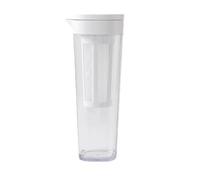 Jarra de agua Jarra de agua fría de plástico de 1100 ml, jarra de agua, jarra de café helado for puerta de refrigerador, limonada helada hecha Olla de vidrio(Blanco)