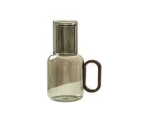 Jarra de agua Jarra de agua fría de vidrio simple con taza y asa Hervidor doméstico for jugo Café, leche, bebidas frías o calientes 850 ml Olla de vidrio