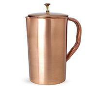 Jarra de agua, jarra de cobre, regalos de inauguración de la casa, jarra de agua grande, jarra de cobre martillado de 2 litros para beneficios de ayurveda, jarra de agua de cobre