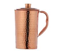 Jarra de agua martillada de cobre puro (99.74%) | Jarra de cobre para beneficios para la salud Ayurveda (1.5 litros)