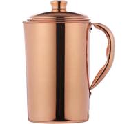 Jarra de agua martillada de cobre puro sin forro, sin revestimiento y sin laca (jarra de cobre) para beneficios de salud Ayurveda - Capacidad de 1000 ml