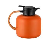 Jarra de agua para mesita de noche, 2 l, aislada al vacío, jarra de agua de acero inoxidable, acero inoxidable 304, mantiene caliente y fría de 12 a 24 horas, color plateado y naranja, para bebidas