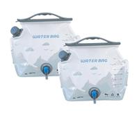 Jarra de agua plegable, paquete de 2 recipientes de agua plegables, jarra plegable de gran apertura de 2 galones con boquilla para una fácil limpieza, a prueba de fugas para exteriores, senderismo, v