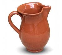 Jarra de barro clásica gallega para servir vino, cerveza, recipiente con asa y pico vertedor, diseño tradicional, cafetería, bar, hogar (500 ml, 15 cm)