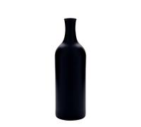 Jarra de barro de cuello largo de 750 ml, gres, negro, boca: corcho