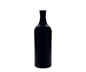 Jarra de barro de cuello largo de 750 ml, gres, negro, boca: corcho
