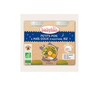 Jarra de Buenas Noches de Babybio PeasMasRiz BIO 6 meses 2x200 g
