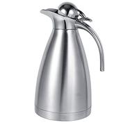 Jarra de café con aislamiento de 1,5/2L, recipiente de jarra de té de café de doble pared al vacío de acero inoxidable con tapa, tetera térmica de café(1.5L-Plata)