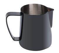 JARRA DE CAFÉ DE ACERO INOXIDABLE DISEÑO ERGONÓMICO LATTE ART HOGAR Y TIENDA 350ML (de negro)