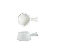 Jarra de cerámica for leche, plato condimento multifuncional, jarra café pequeña, salsa vinagre con mango, 80ml, 2 uds Para Barista Casero(White)