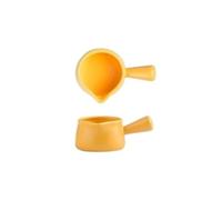 Jarra de cerámica for leche, plato condimento multifuncional, jarra café pequeña, salsa vinagre con mango, 80ml, 2 uds Para Barista Casero(Yellow)