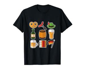 Jarra de cerveza Biergarten, pretzel, bratwurst, cerveza de barril, carpa Camiseta