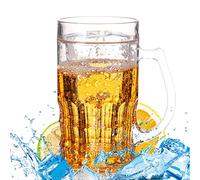 Jarra de Cerveza Congelador, Taza Congeladora, 450 ML Falso Vaso, Vaso Doble Pared, Plástico, Mantén la Cerveza Fría, 15.5 cm
