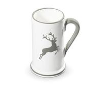 Jarra de Cerveza de cerámica de GMUNDNER. Capacidad: 0,3 litros. Vajilla de Ciervo Gris, Hecha a Mano en Austria