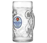 Jarra de cerveza de cristal Kaiserdom, 1 litro, con asa, lavable en lavavajillas