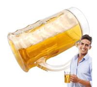 Jarra de cerveza falsa divertida, doble capa, divertida jarra de cerveza, apta para lavavajillas, artículo de broma, decoración para mujeres, hombres, amigos