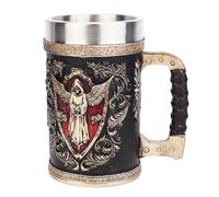 Jarra de cerveza gótica de calavera - Jarra de acero inoxidable de 500 ml con diseño de esqueleto 3D, exterior de resina | Copa de cóctel reutilizable para bar en casa, fiestas de Halloween