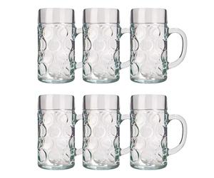 Jarra de Cerveza, Taza de Cerveza - Juego de 6, ISAR 1 litro