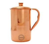 Jarra de cobre para agua potable hecha a mano para ayurveda, beneficios para la salud, jarra de cobre tradicional para beber 1,5 l, 1,437.3 g