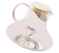 Jarra de Cristal 1500ml Tapa y Asa, Vertedor Filtrante | Vidrio Transparente y Superficie Lisa, para Agua Infusionada y Café, Almacenamiento en Nevera, Hotel