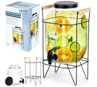 Jarra de cristal con grifo y soporte negro, 5 L