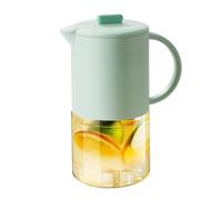 Jarra de cristal para zumo de agua fría, 1500 ml, dispensador de bebidas con hielo, dispensador de bebidas de hielo, fácil de limpiar con mango, dispensador de bebidas de cristal para frigorífico