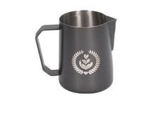 Jarra de espuma café 450ml, taza leche, Latte Art, Espumador acero inoxidable, mezcladora, herramienta for expreso Barista, 2 uds Para café(Deep grey)