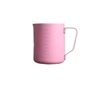 Jarra de espuma con revestimiento antiadherente, taza leche escala, jarra crema Latte artesanal café Barista, 2 uds Para Espumar(600ml-pink)