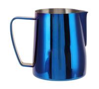 Jarra de espuma de acero inoxidable 304, taza de flores, Espumador de leche y café, boca puntiaguda de 600ml (Azul)