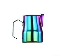 Jarra de espuma de leche de 350 ml con termómetro, jarra de vapor de acero inoxidable 304 para arte con leche y capuchino, color negro (colorido)