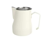 Jarra de espuma de leche de acero inoxidable, 2 uds., 350/500ML, jarra de espuma café con leche for Espresso, Latte Art, jarra de leche de vapor Barista Para café(White 500ml)