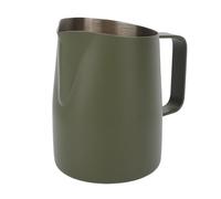 Jarra de espuma de leche de acero inoxidable, 2 uds., 450/600ML, jarra de leche, taza de café, boca inclinada, taza de flores, herramienta de Arte Latte Para café(Green,600ml)