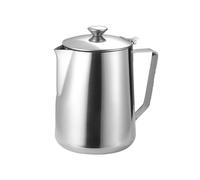 Jarra de espuma de leche de acero inoxidable con tapa para café y espresso, diseño de cuerpo grueso para un vertido cómodo y retención de calor, adecuada para uso doméstico (600 ml)
