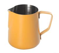 Jarra de espuma de leche para café expreso de 350 ml con boquilla de cocodrilo para crear hermosos patrones de espuma (amarillo)