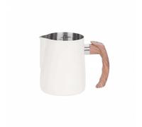 Jarra de Espuma de Leche Pitcher para Café Recipiente para Vaporización de Leche Jarra Interna y Asa de Madera Precisa para Baristas Adecuada para Cafetería Hogar, color to 2, 600ML