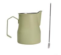 Jarra de espuma de leche y café de precisión de 450 ml, hecha de acero inoxidable resistente a la corrosión (verde claro)