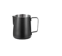 Jarra de espuma leche acero inoxidable, 2 uds., con marca medición y bolígrafo Arte Latte, fabricación manual Para Espumar(Black-350ML-set)