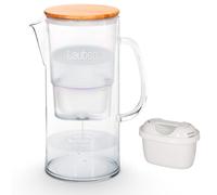 Jarra de filtro Lauben 32 GW, 3.2 l, vidrio borosilicato, cartucho incluido, tapa antibacteriana de bambú