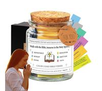 Jarra de la Biblia Christian - Jar notas escrituras vidrio, Papers Orey Versos | Ornamento devocional hecho a mano para bendiciones diarias, inspiración oración, recordatorio espiritual adolescentes,
