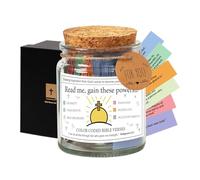 Jarra de la Biblia Christian - Jar notas escrituras vidrio, Papers Orey Versos | Ornamento devocional hecho a mano para bendiciones diarias, inspiración oración, recordatorio espiritual adolescentes,