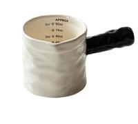 Jarra de leche con escala, taza medidora de café de cerámica fina, taza de extracción, jarra de leche, 2 uds., 3oz/90ml(Black)