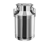 Jarra de leche de acero inoxidable, 12 - 60 L, resistente, hermética, con tapa a prueba de fugas con clips de cierre y junta de silicona, jarra de leche grande para transportar o almacenar (40 L)