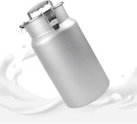 Jarra de leche de acero inoxidable, contenedor de almacenamiento de metal de 7 L/10 L con tapa sellada de silicona y asa de transporte para leche y aceite