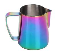 Jarra de Leche de Acero Inoxidable de 350 Ml, Ergonómico, Latte Art, Uso Doméstico y Cafetería, con Boquilla Especial para Coffee Art, Espumador de Leche (Colorful)