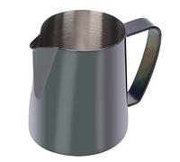 Jarra de Leche de Acero Inoxidable de 350 Ml, Ergonómico, Latte Art, Uso Doméstico y Cafetería, con Boquilla Especial para Coffee Art, Espumador de Leche (Black)