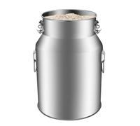 Jarra de leche de acero inoxidable hermética, jarra de leche de 28 L con tapa sellada y cuchara, jarra de transporte multifuncional, depósito de almacenamiento sellado hermético para uso privado y
