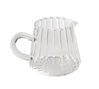 Jarra de Leche de Vidrio 150ml para Café, Diseño Transparente | Uso Doméstico y Oficina, Resistente al Frío Calor, Fácil de Limpiar, Cuerpo Claro y Forma Única