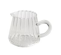 Jarra de Leche de Vidrio 150ml, Transparente, para Café y Jugo | Uso en Hogar y Oficina, Resistente al Frío Calor, Fácil de Limpiar, Diseño Único