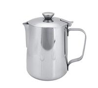 Jarra de leche Jarra de espuma de leche de acero inoxidable Práctica café con leche Taza de café Capuchino Jarra de agua Taza multifuncional con tapa para café en casa(600mL)